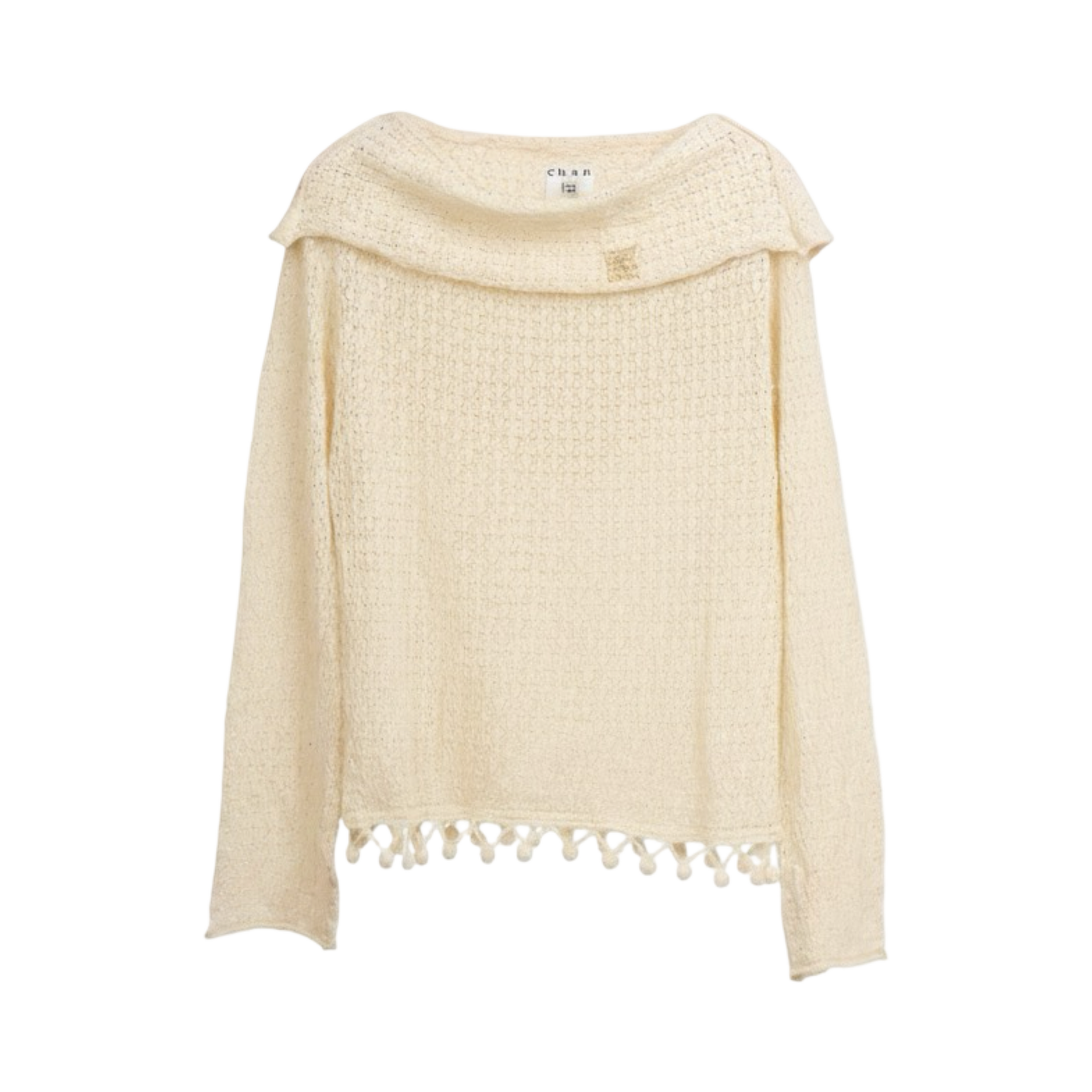 Knit Hoodie Top – Beige