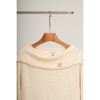 Knit Hoodie Top – Beige