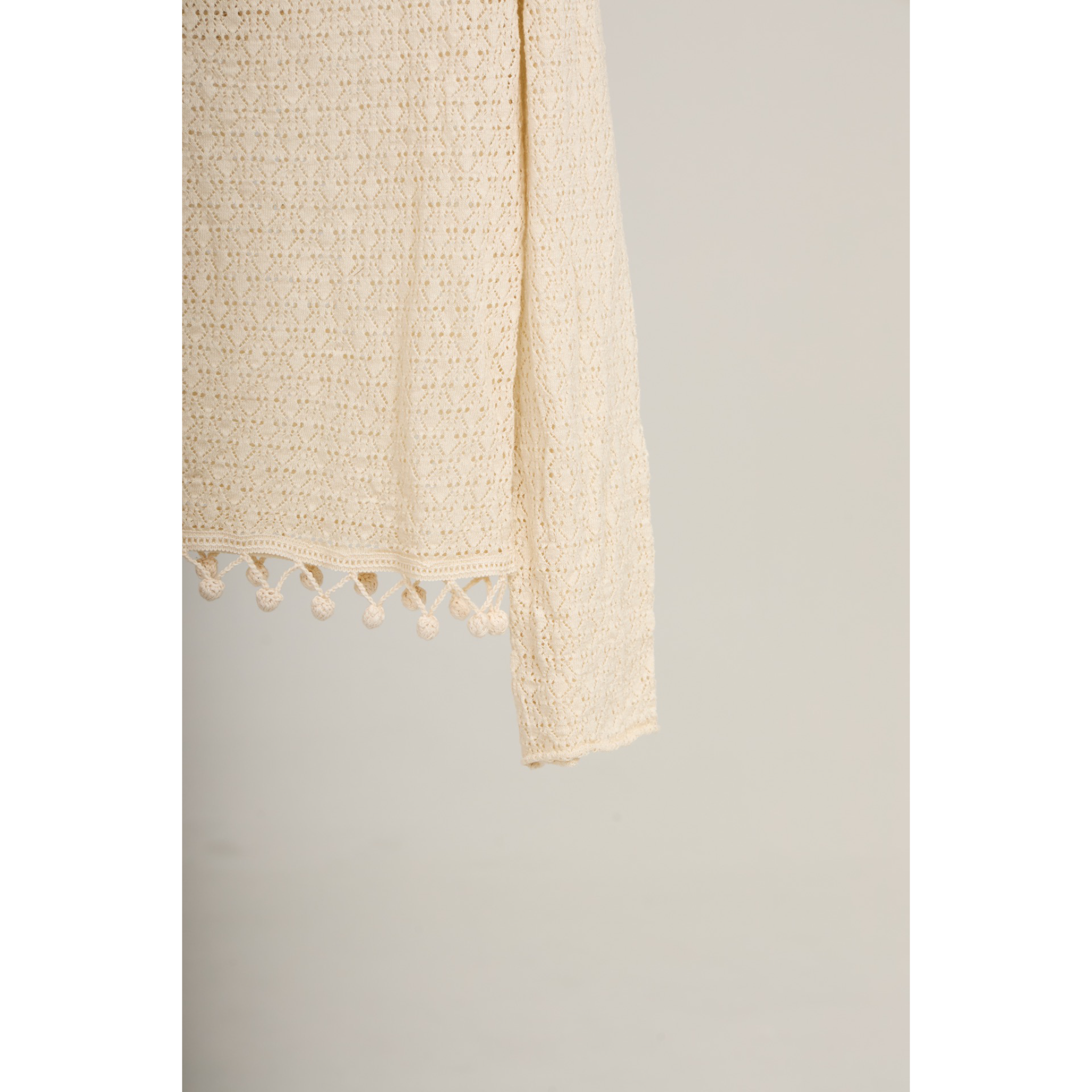 Knit Hoodie Top – Beige