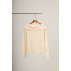 Knit Hoodie Top – Beige