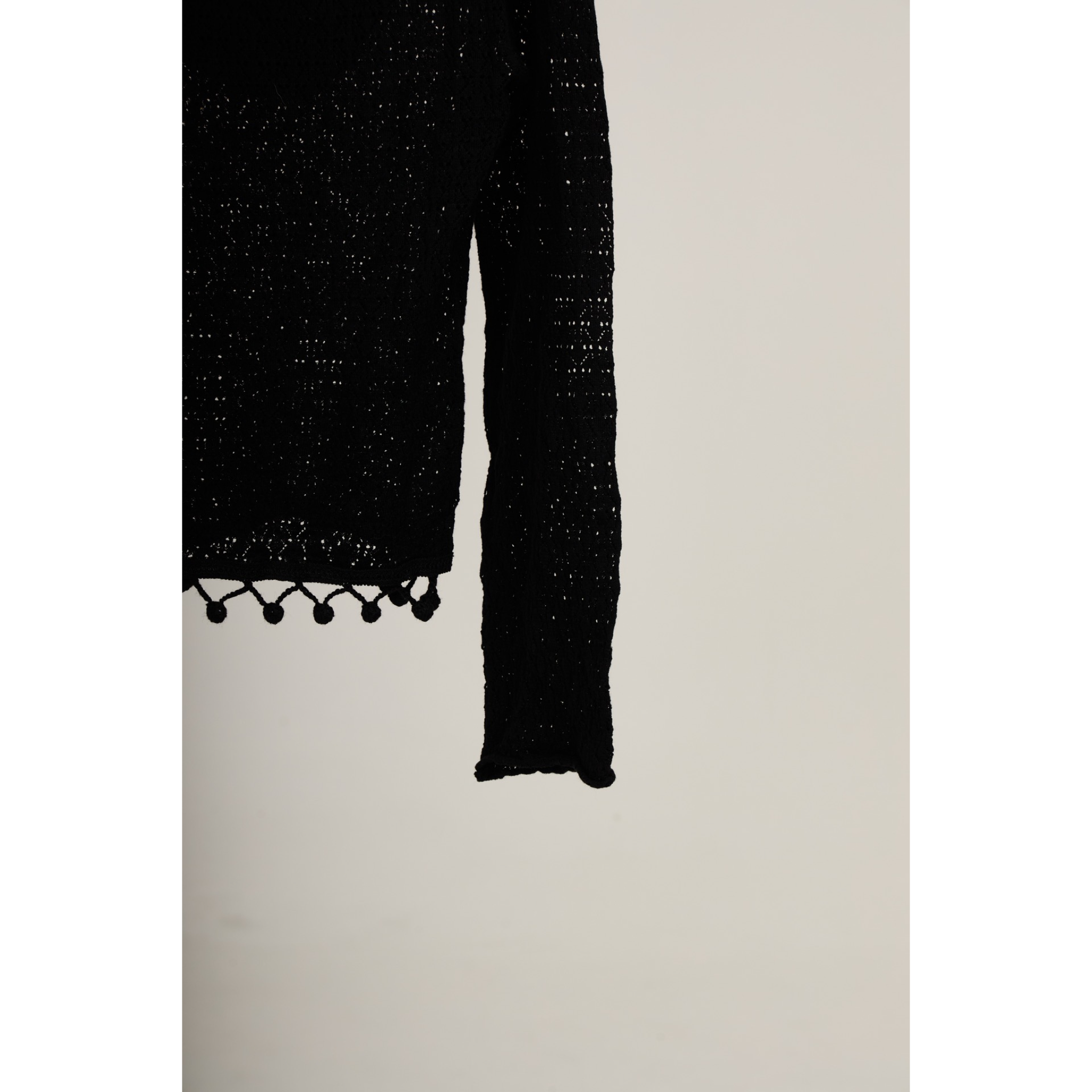 Knit Hoodie Top – Black