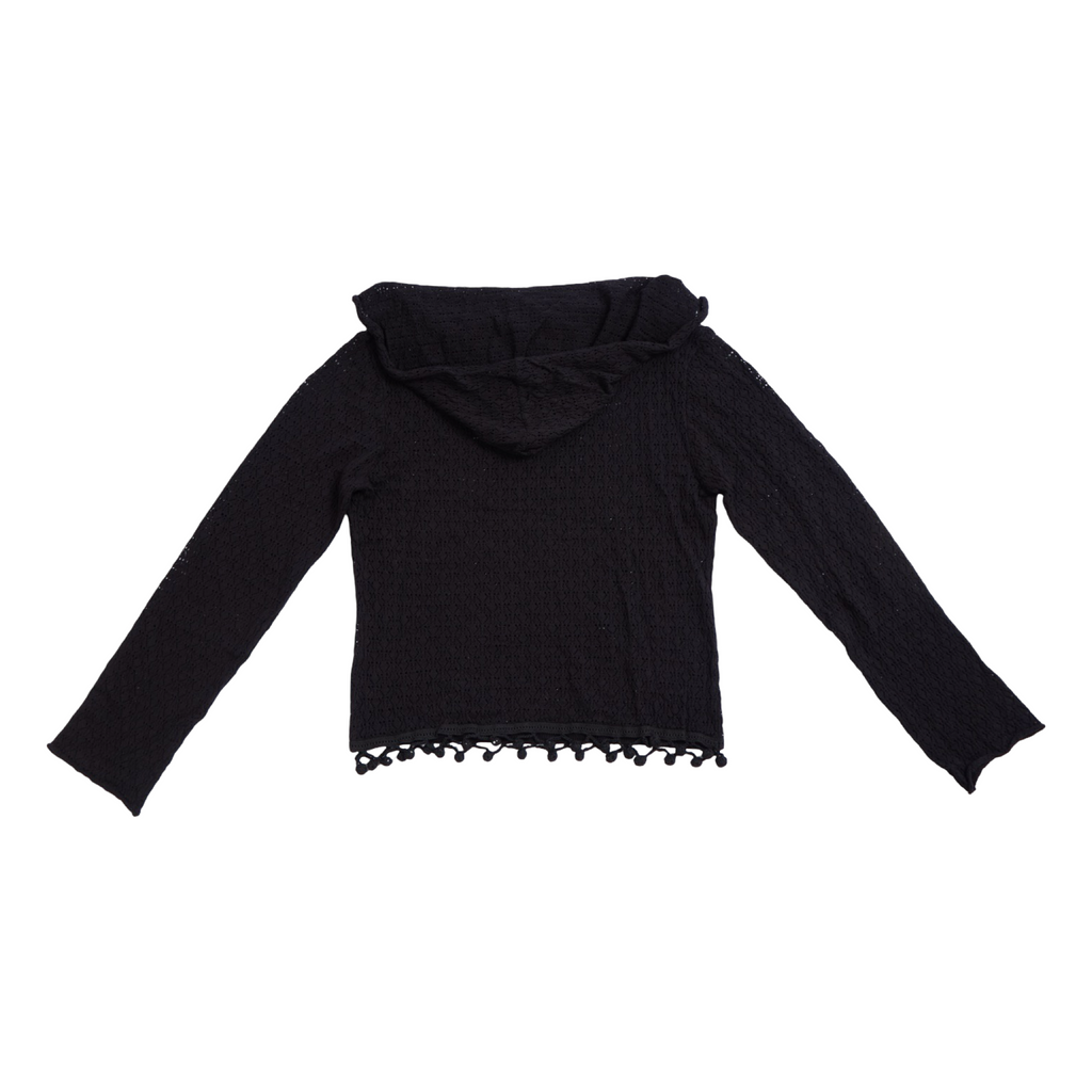 Knit Hoodie Top – Black