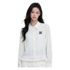 Ruffle Hem Shirt – White