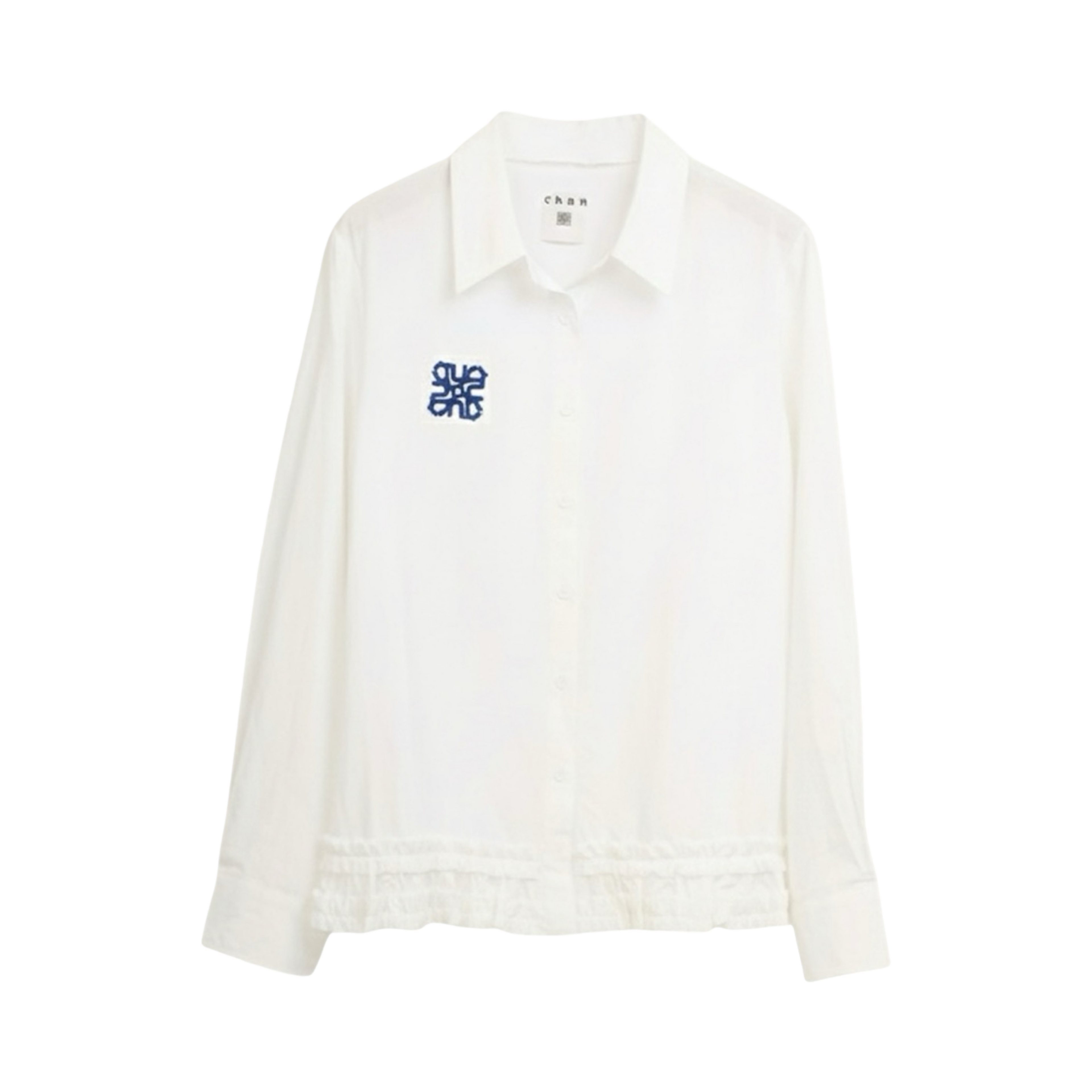 Ruffle Hem Shirt – White