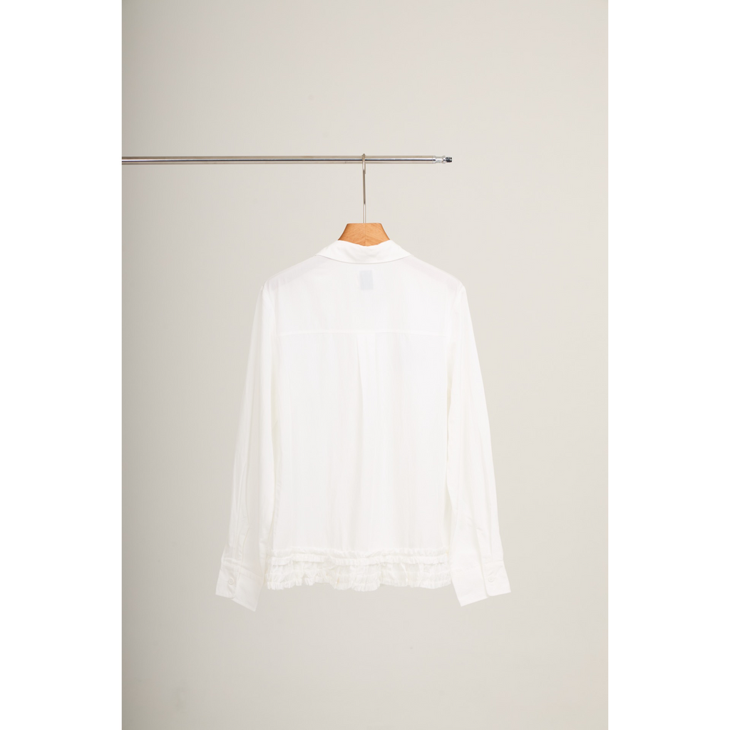 Ruffle Hem Shirt – White