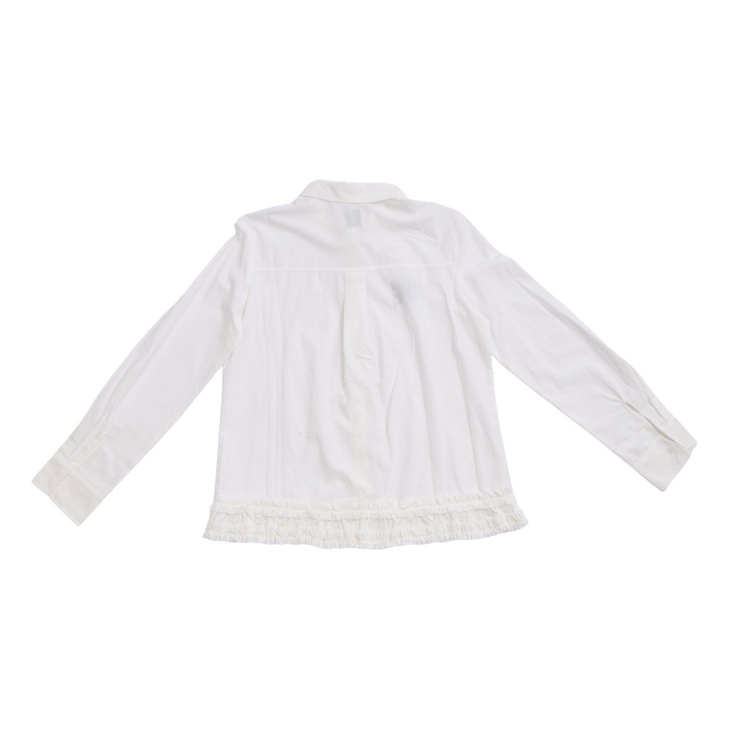 Ruffle Hem Shirt – White