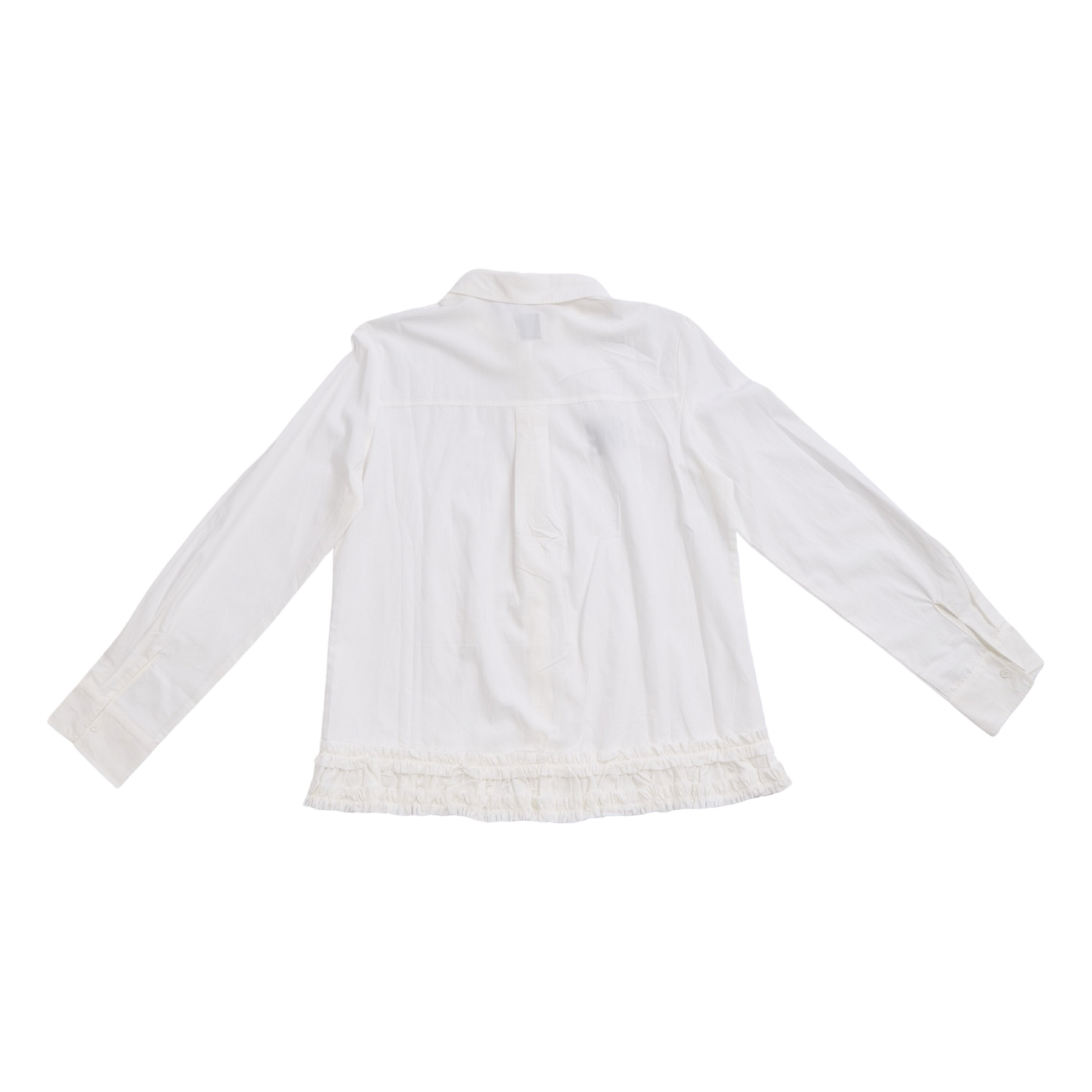 Ruffle Hem Shirt – White