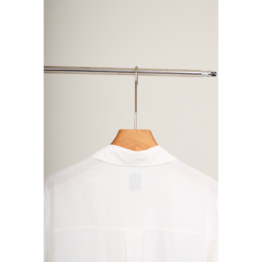 Ruffle Hem Shirt – White