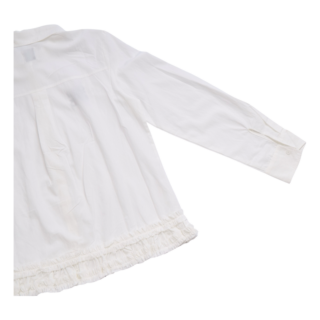 Ruffle Hem Shirt – White