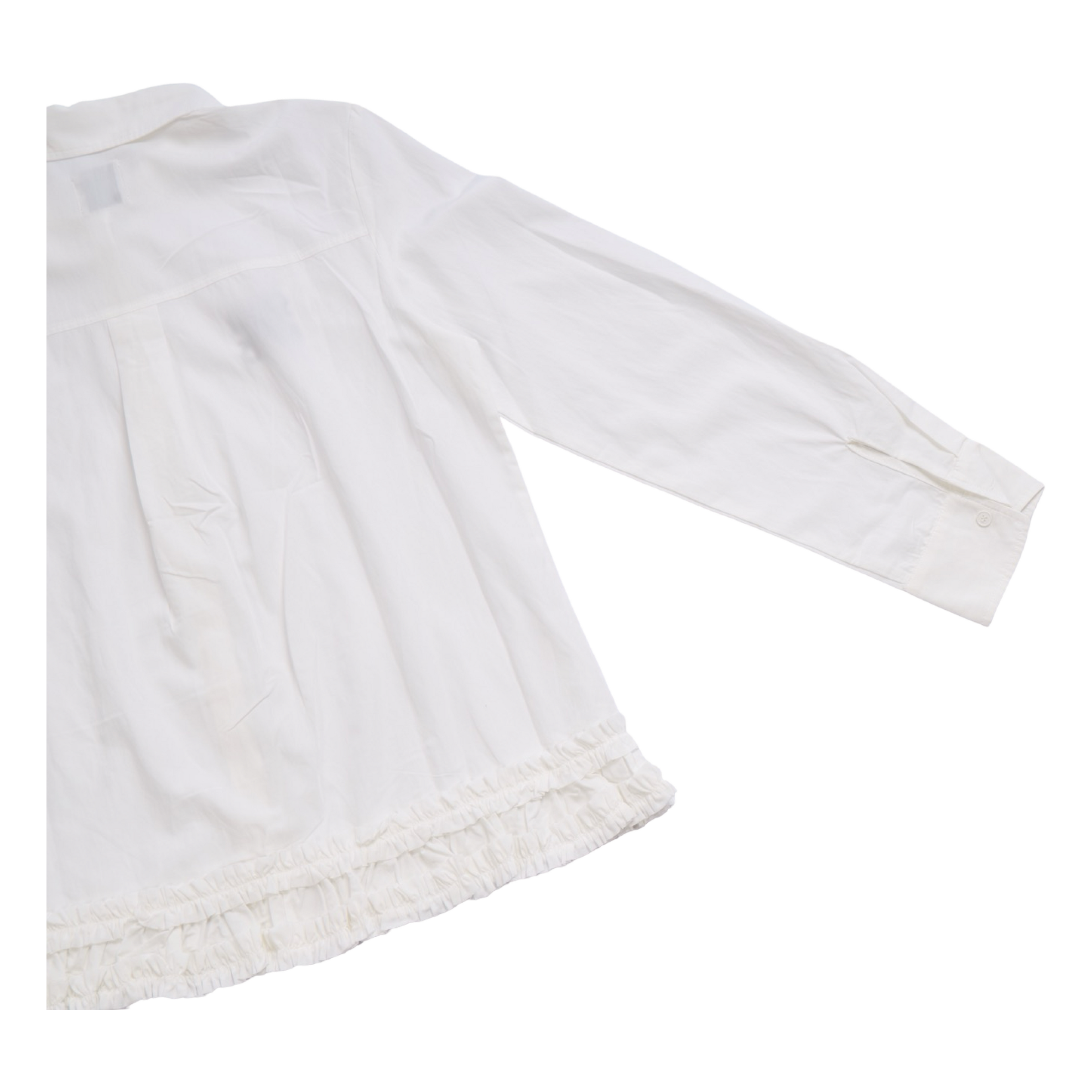 Ruffle Hem Shirt – White