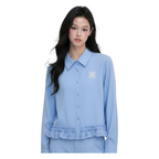 Ruffle Hem Shirt – Blue