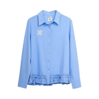 Ruffle Hem Shirt – Blue