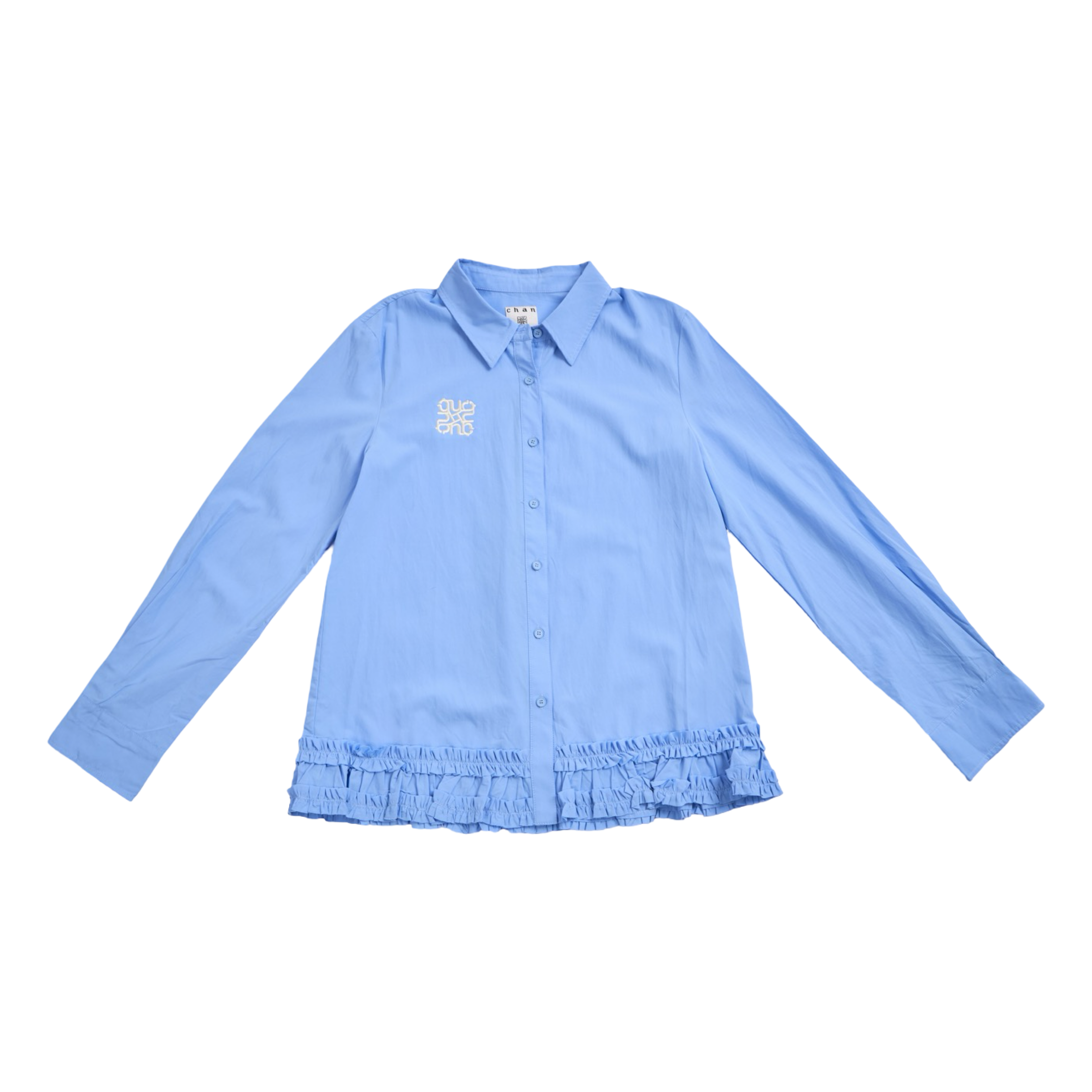 Ruffle Hem Shirt – Blue