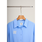 Ruffle Hem Shirt – Blue