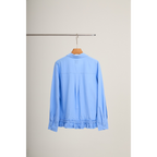 Ruffle Hem Shirt – Blue