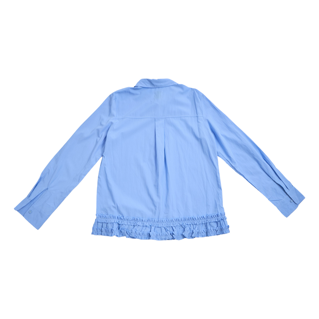 Ruffle Hem Shirt – Blue