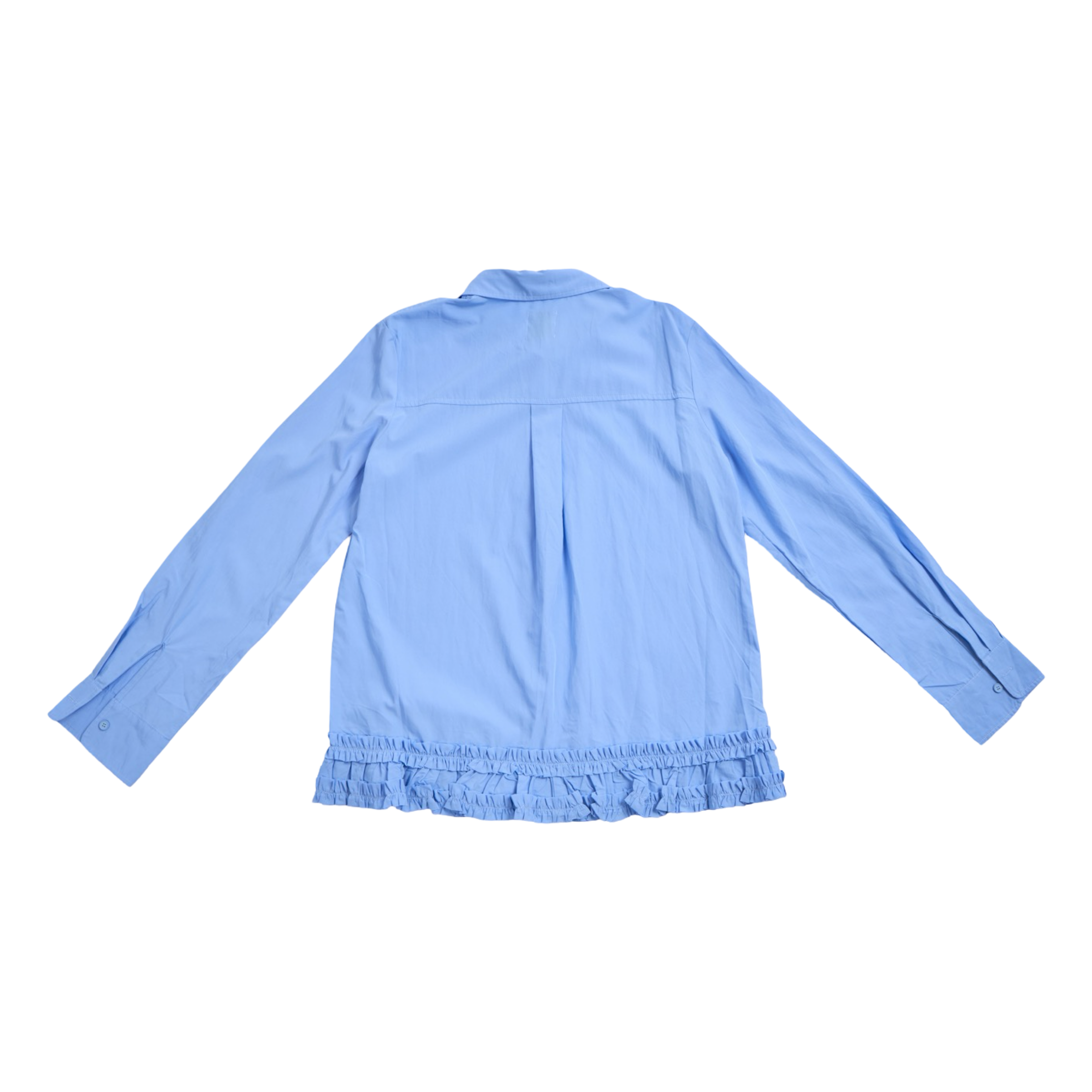 Ruffle Hem Shirt – Blue