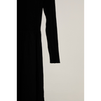 Ribbed Knit Polo Dress – Charcoal