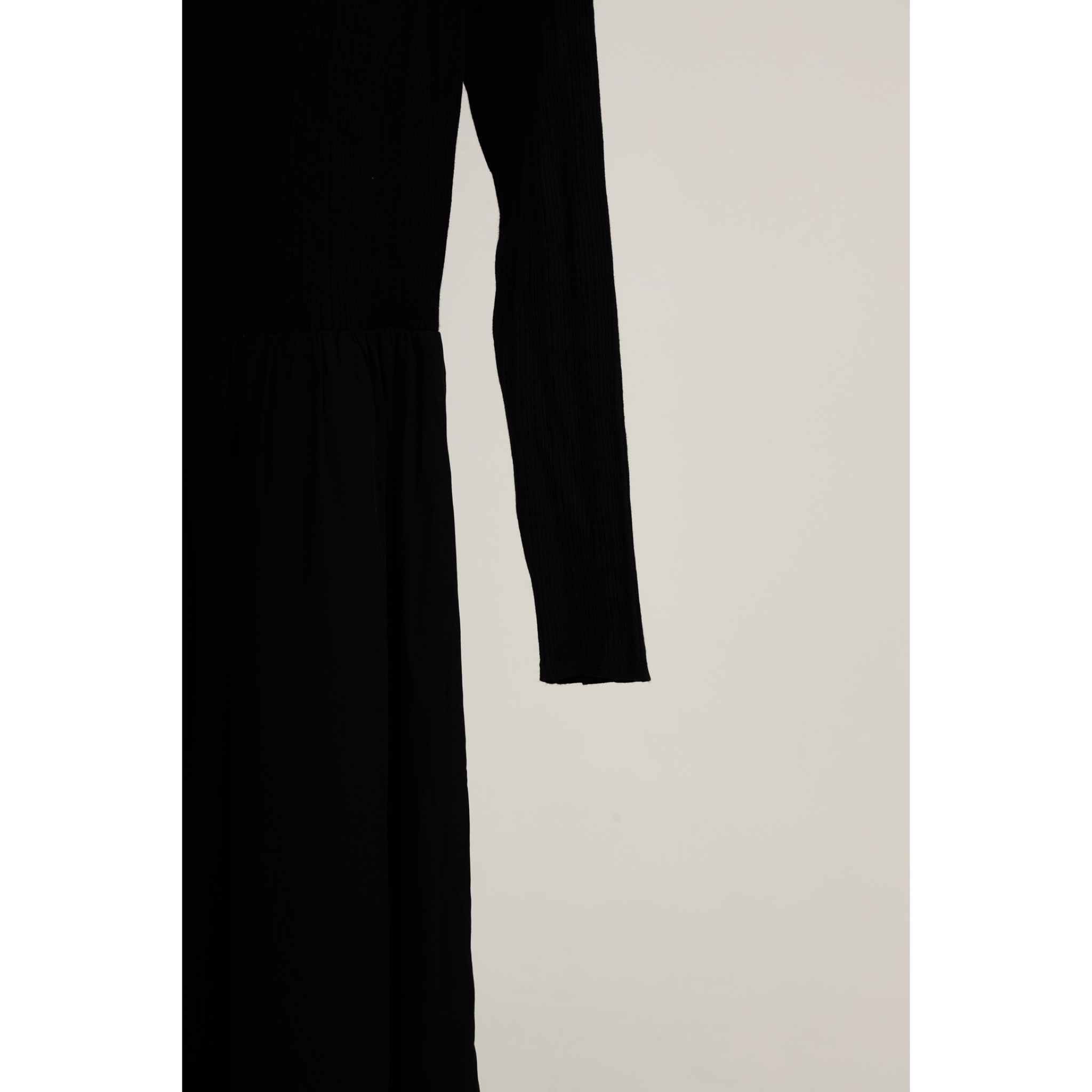 Ribbed Knit Polo Dress – Charcoal