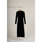 Ribbed Knit Polo Dress – Charcoal