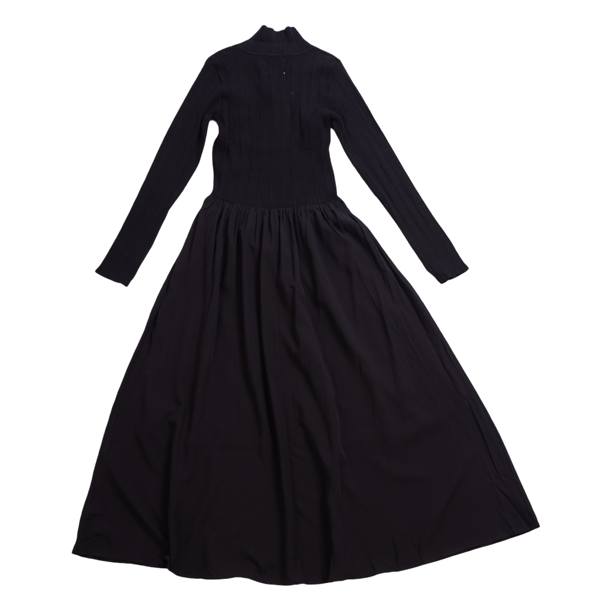 Ribbed Knit Polo Dress – Charcoal