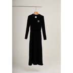 Ribbed Knit Polo Dress – Charcoal