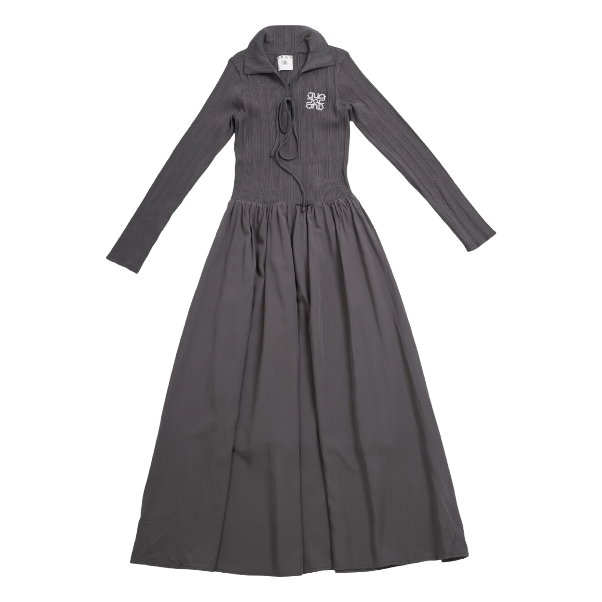 Ribbed Knit Polo Dress – Ash