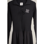 Ribbed Knit Polo Dress – Ash