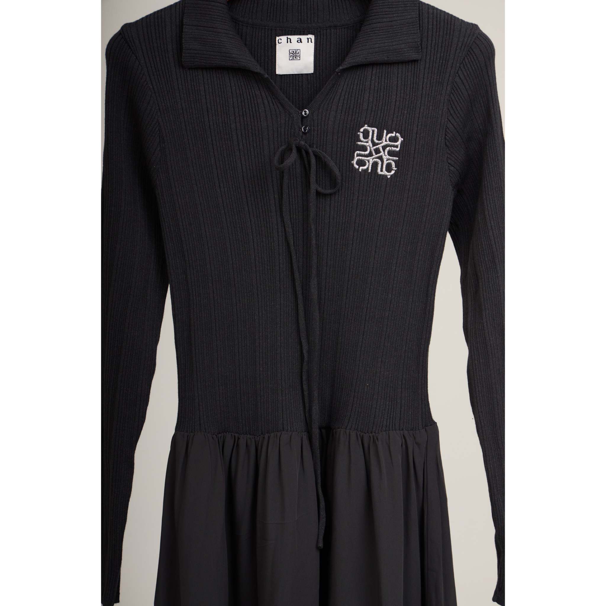 Ribbed Knit Polo Dress – Ash