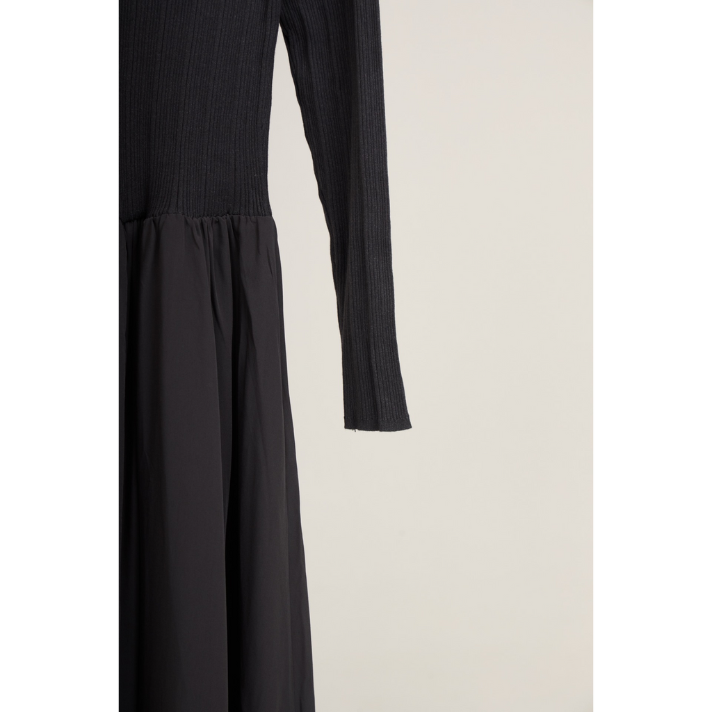 Ribbed Knit Polo Dress – Ash
