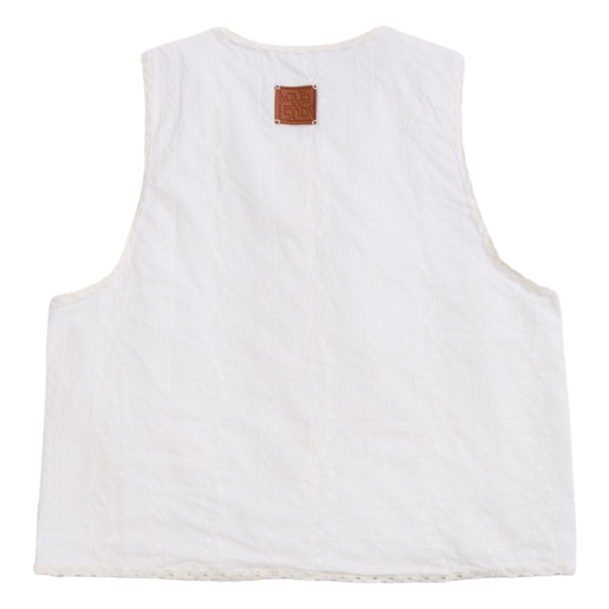 Striped Jacquard Vest – White