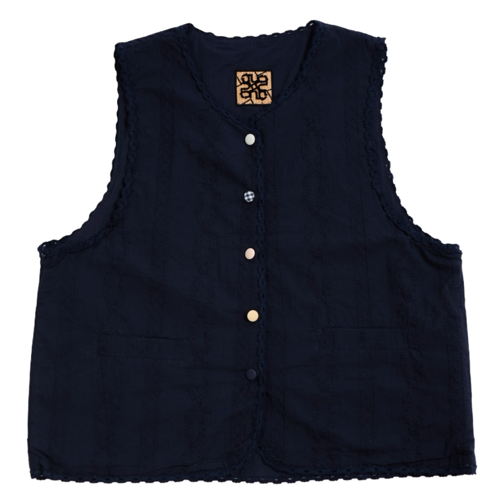 Striped Jacquard Vest – Black