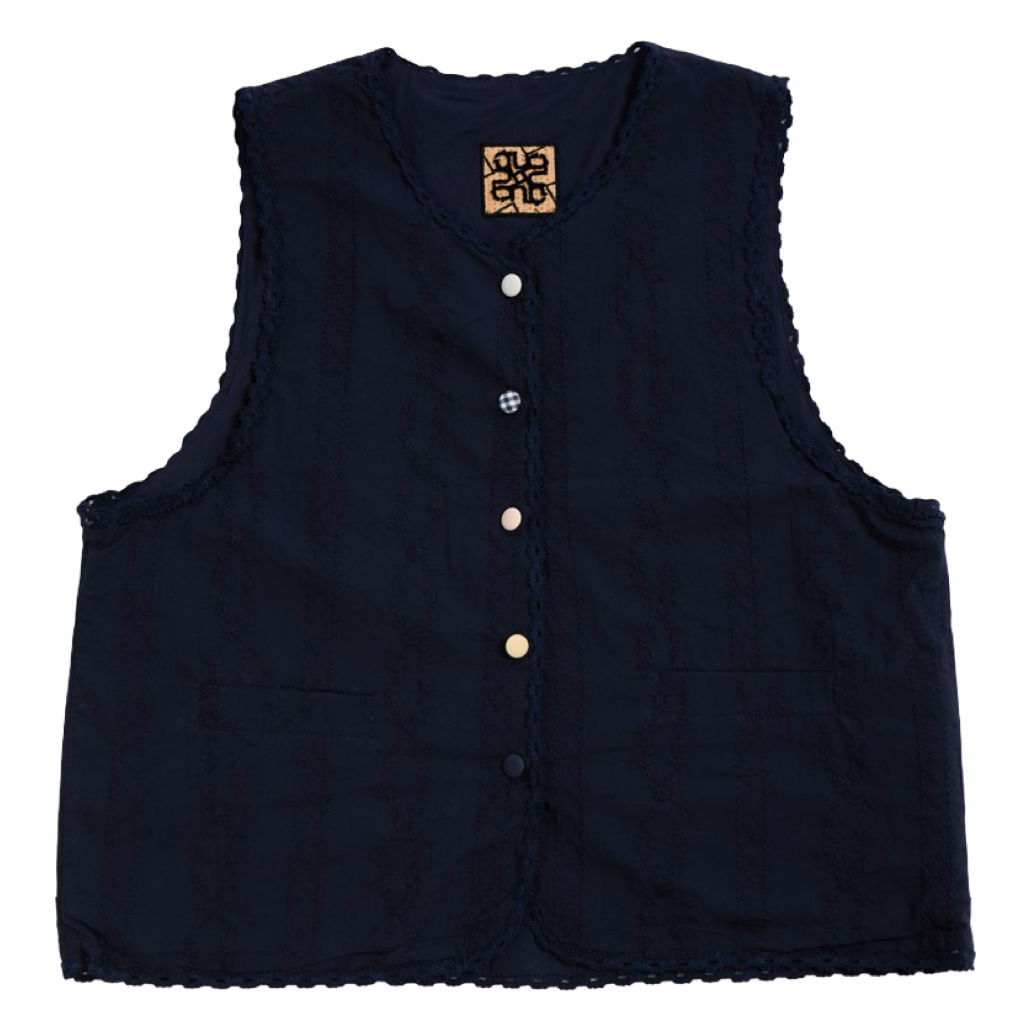 Striped Jacquard Vest – Black