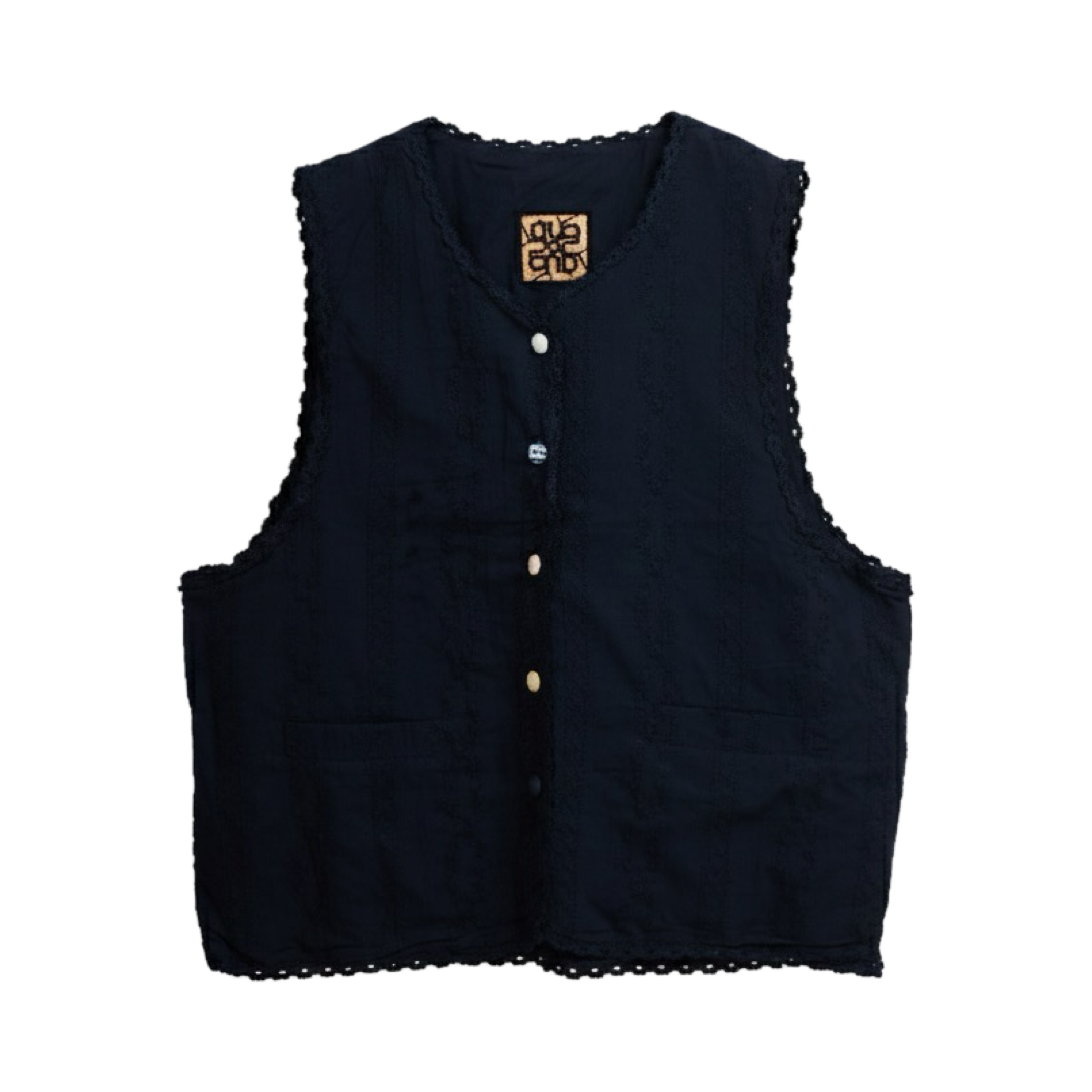 Striped Jacquard Vest – Black