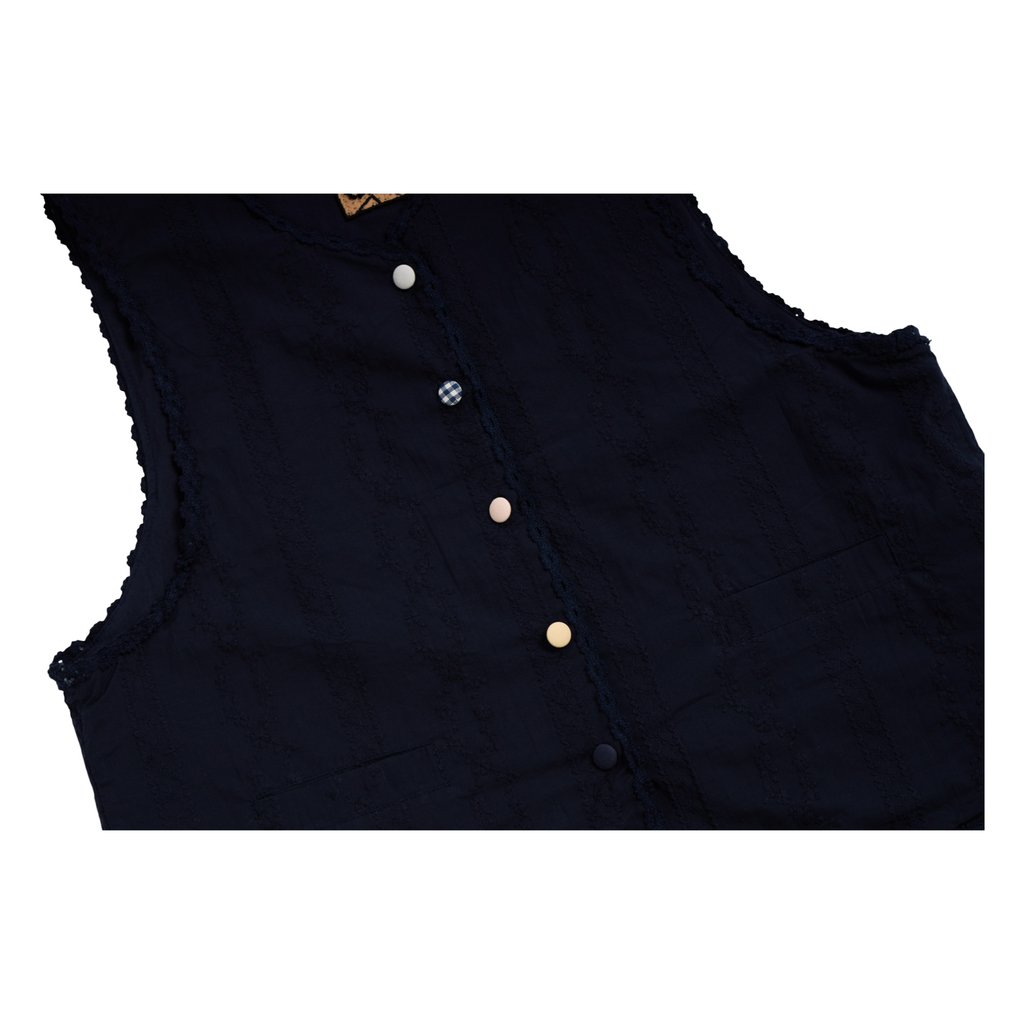 Striped Jacquard Vest – Black