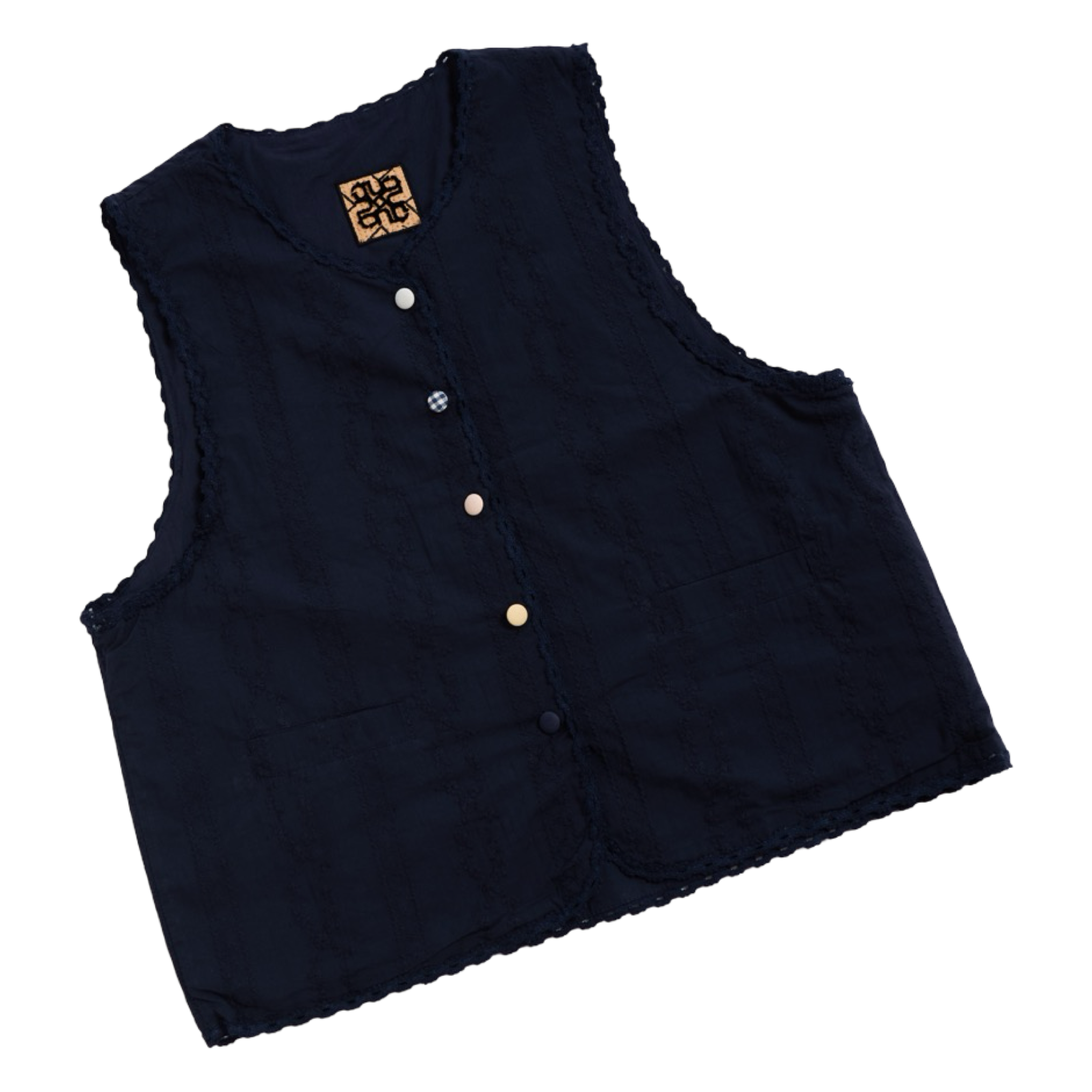 Striped Jacquard Vest – Black