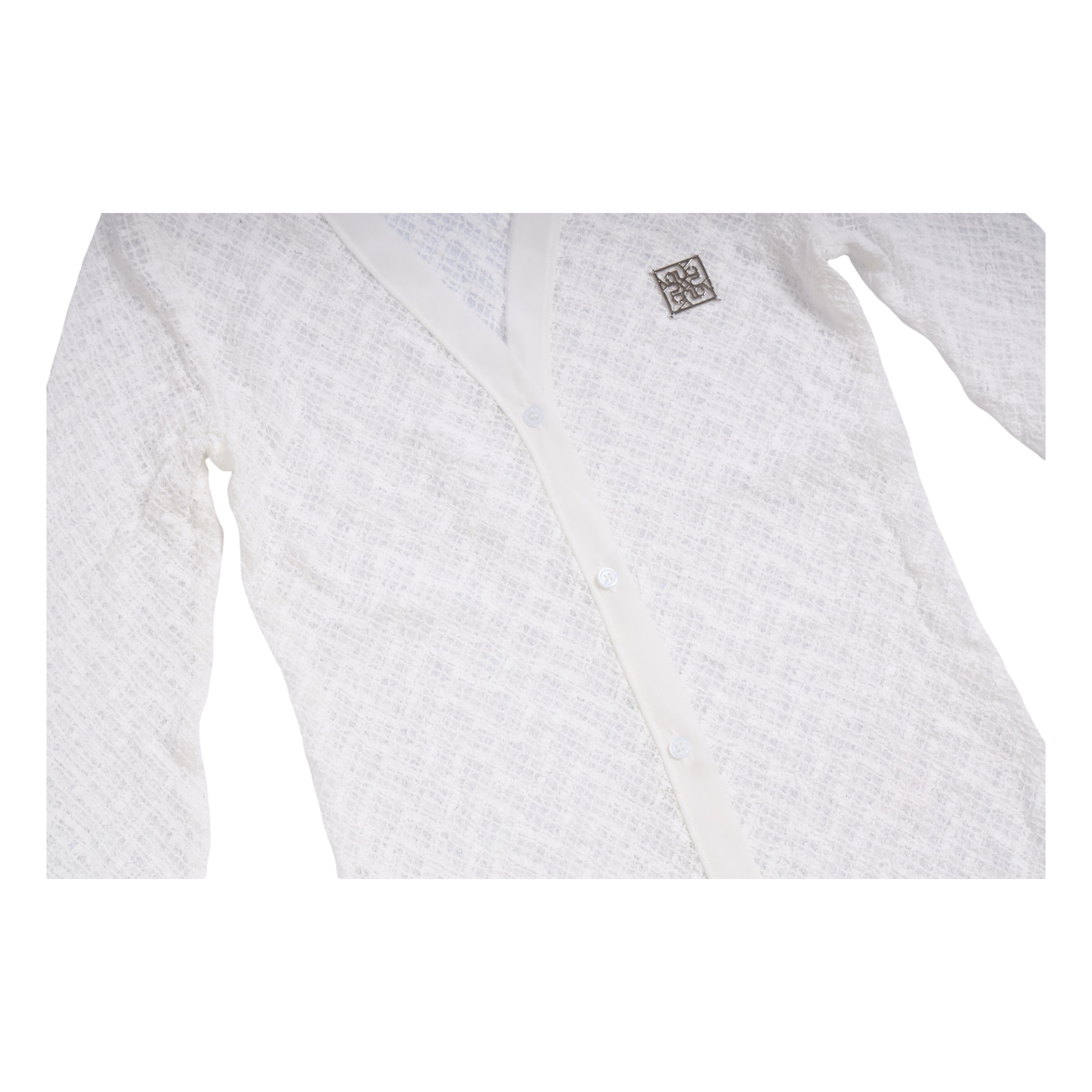 Mesh Knit Maxi Dress – White