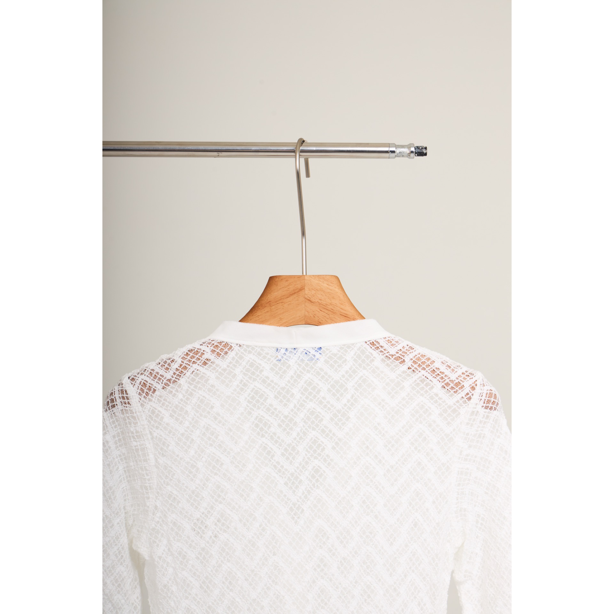 Mesh Knit Maxi Dress – White