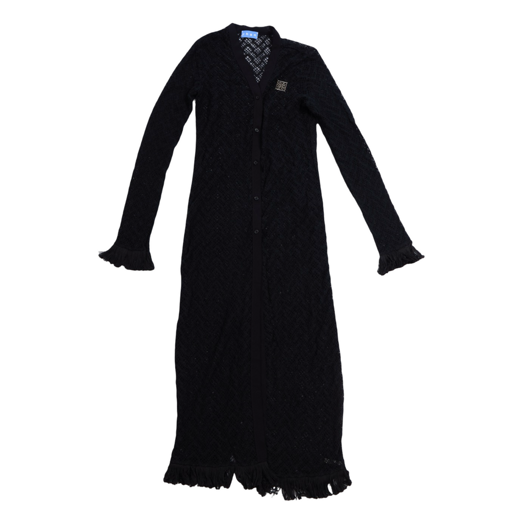 Mesh Knit Maxi Dress – Black