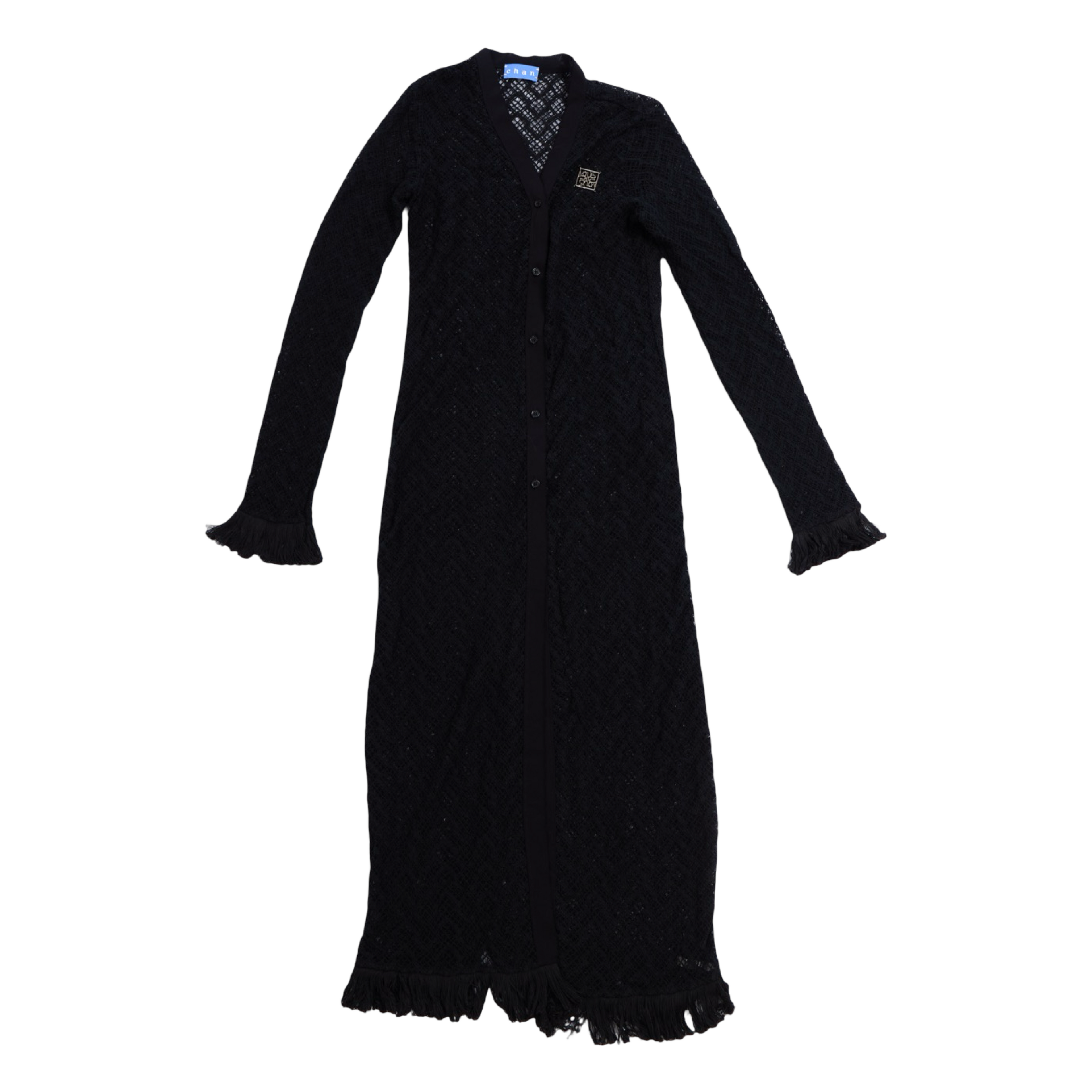 Mesh Knit Maxi Dress – Black