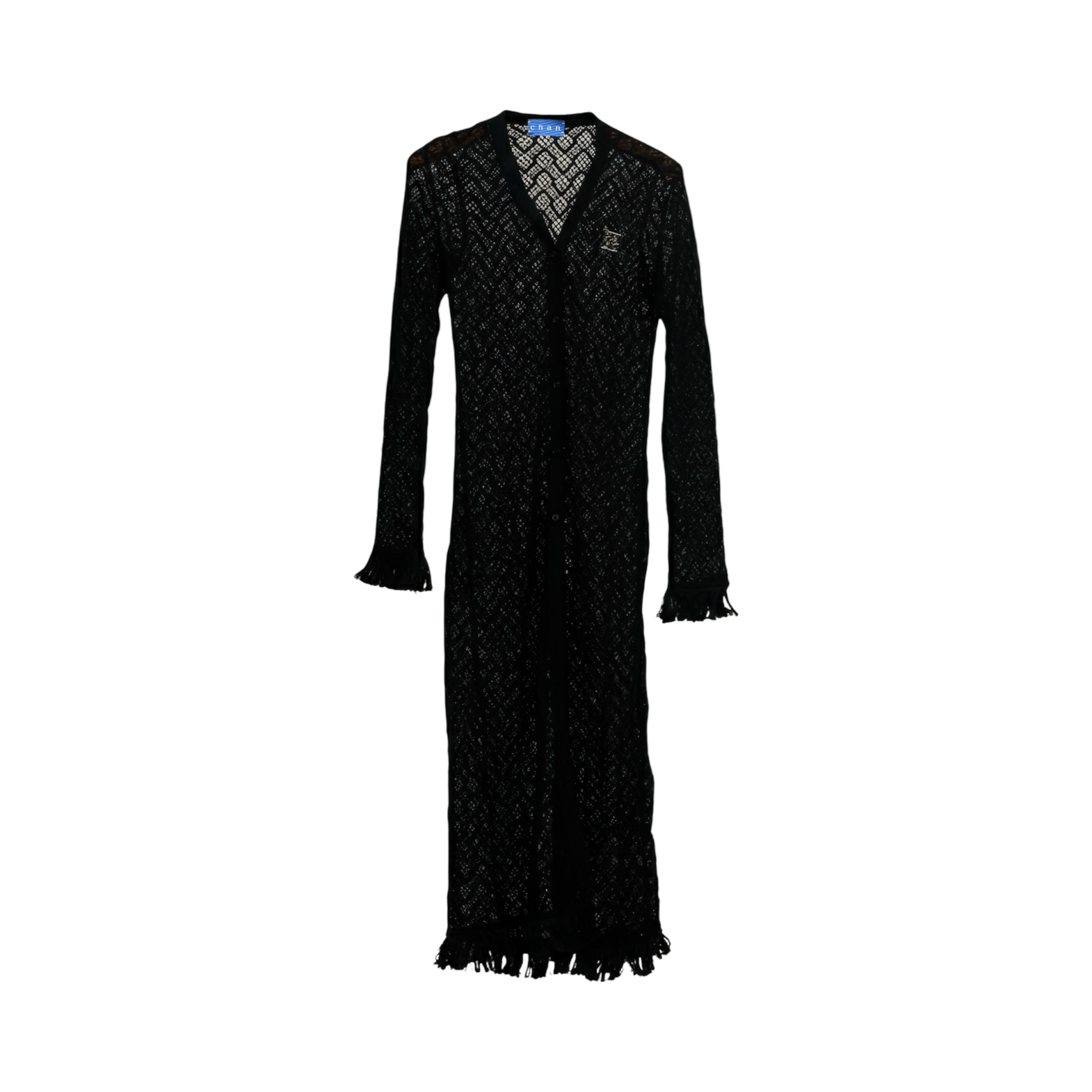 Mesh Knit Maxi Dress – Black