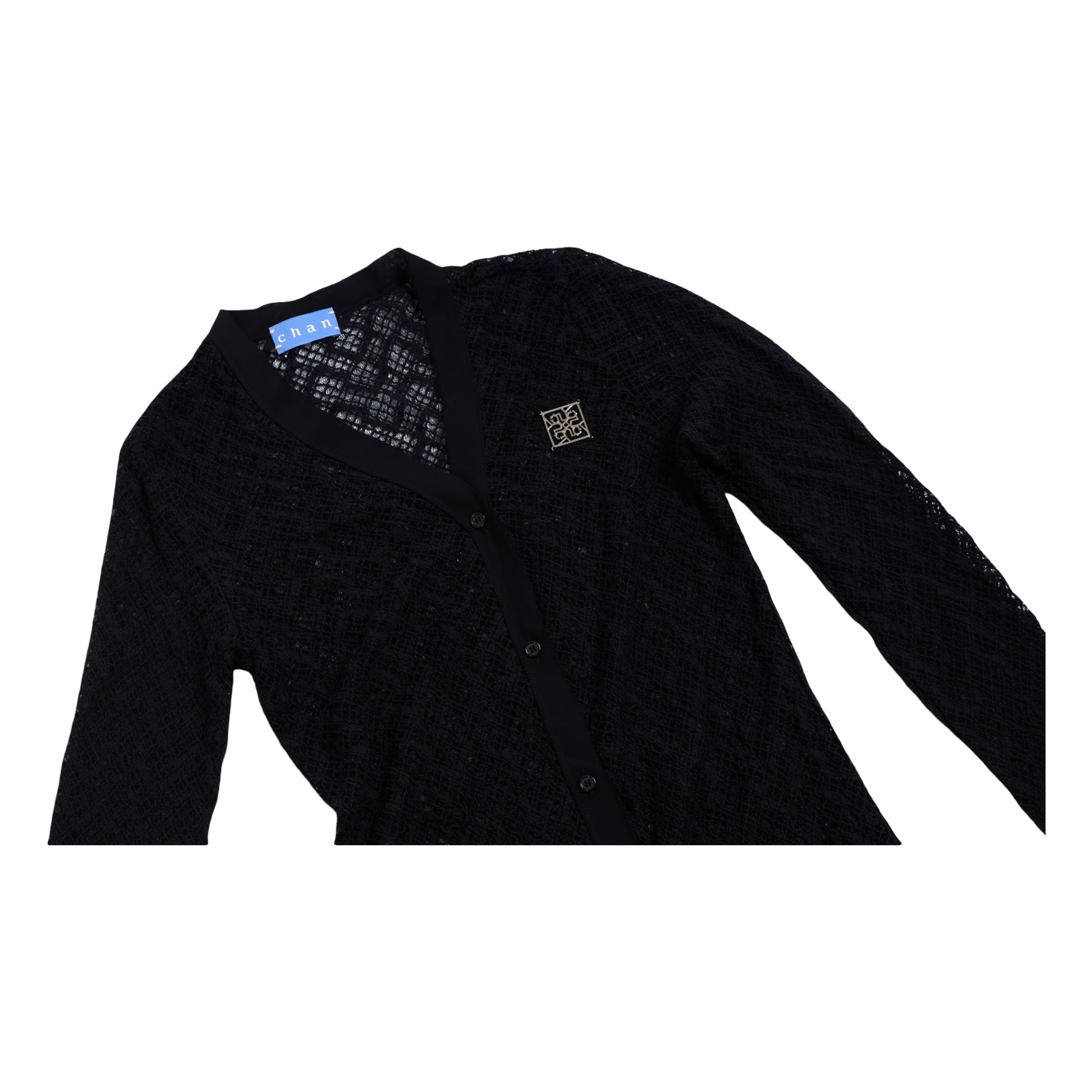 Mesh Knit Maxi Dress – Black