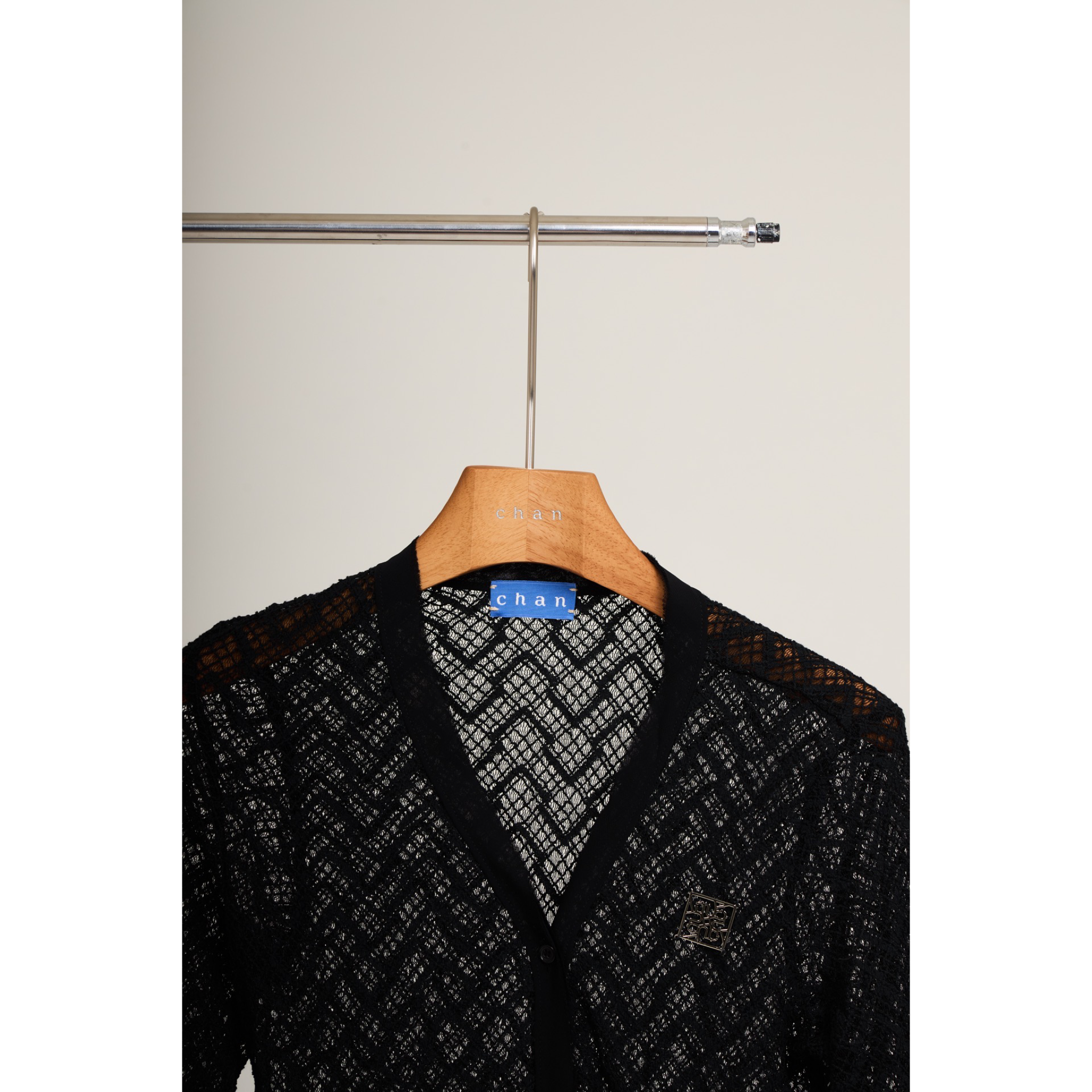 Mesh Knit Maxi Dress – Black