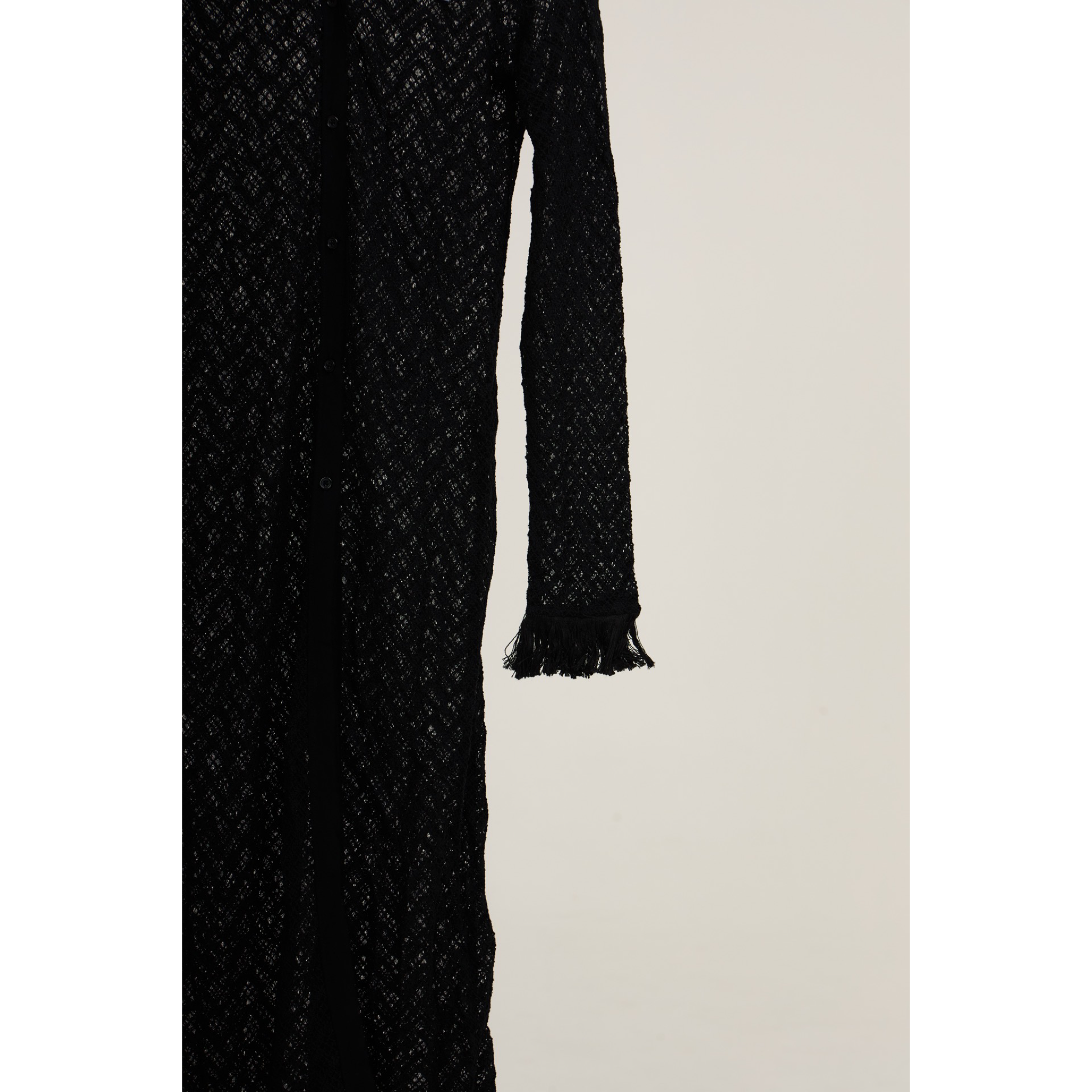 Mesh Knit Maxi Dress – Black