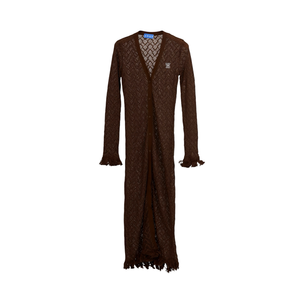 Mesh Knit Maxi Dress – Brown
