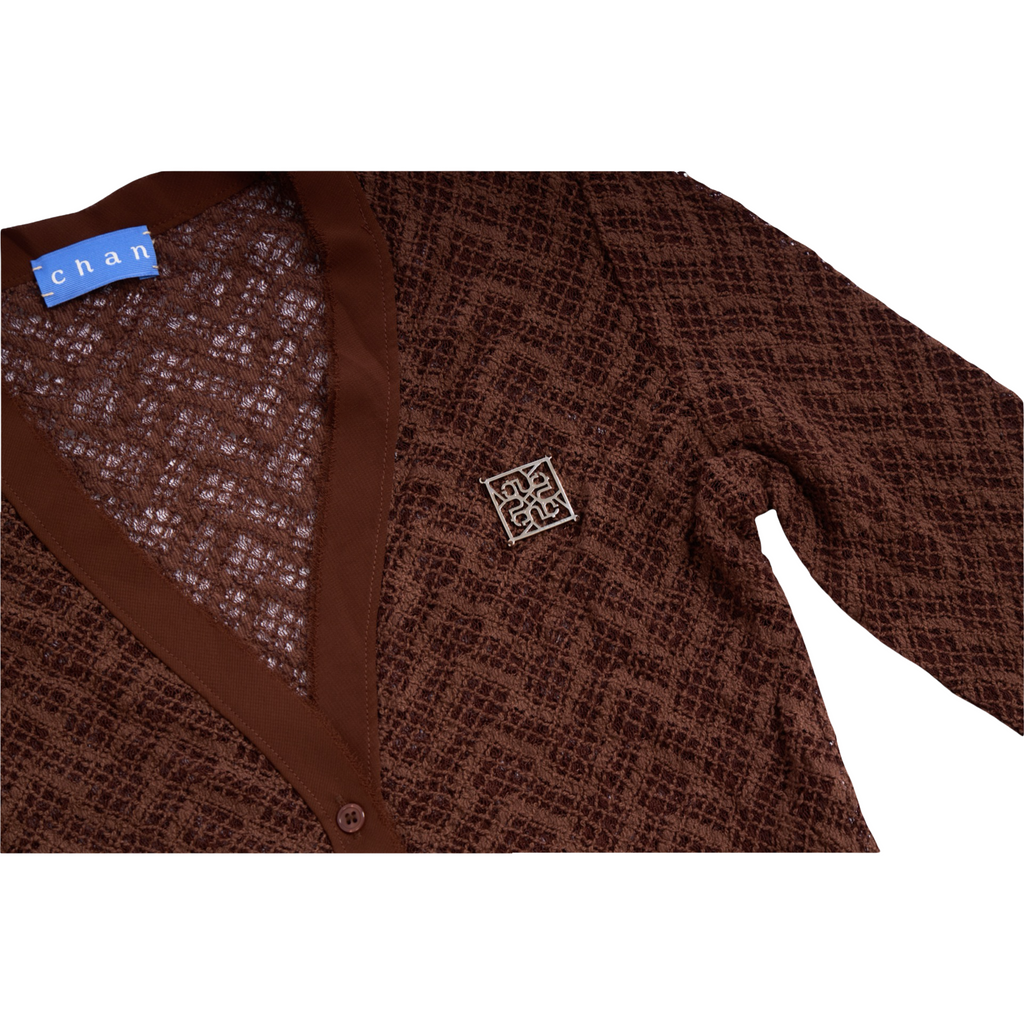 Mesh Knit Maxi Dress – Brown