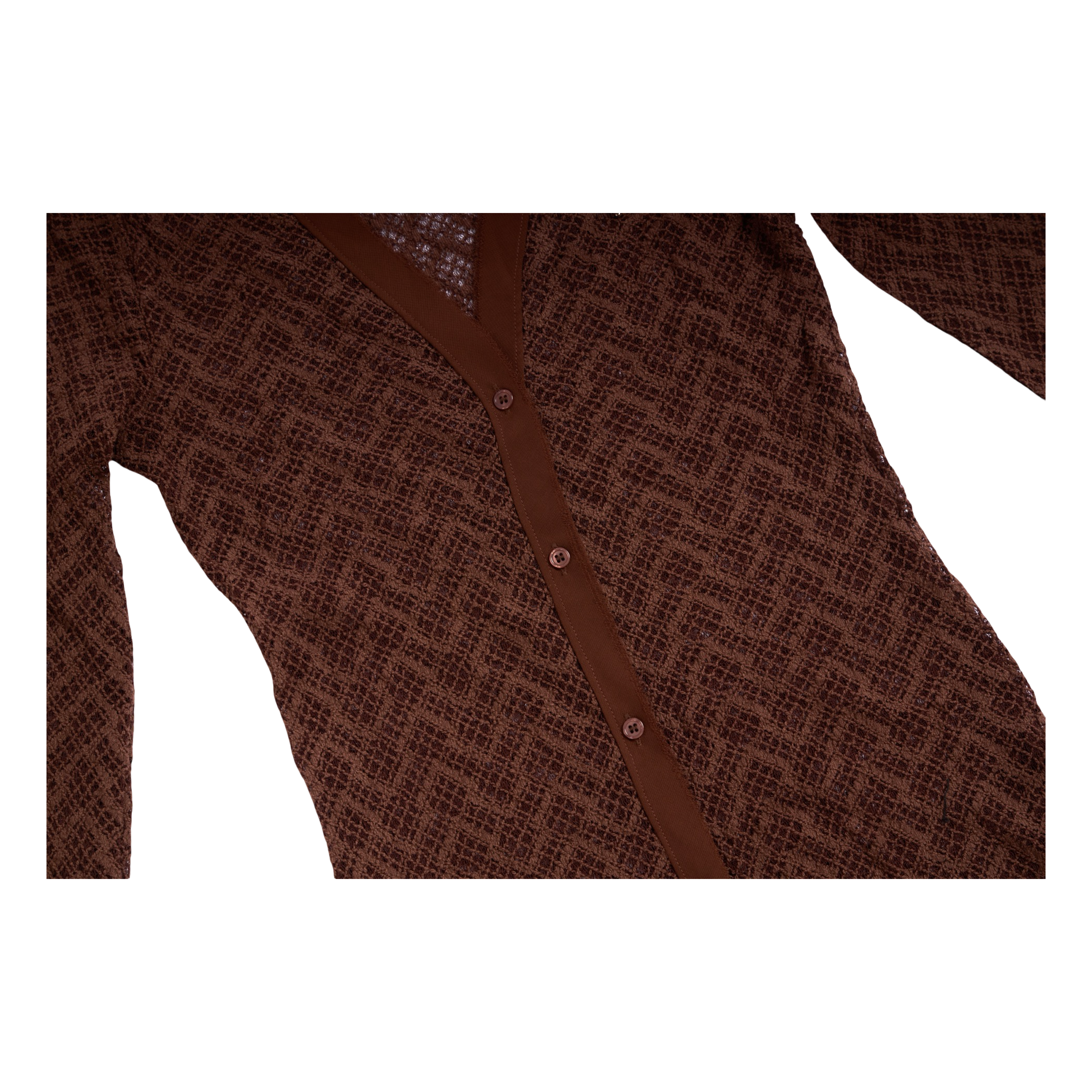 Mesh Knit Maxi Dress – Brown