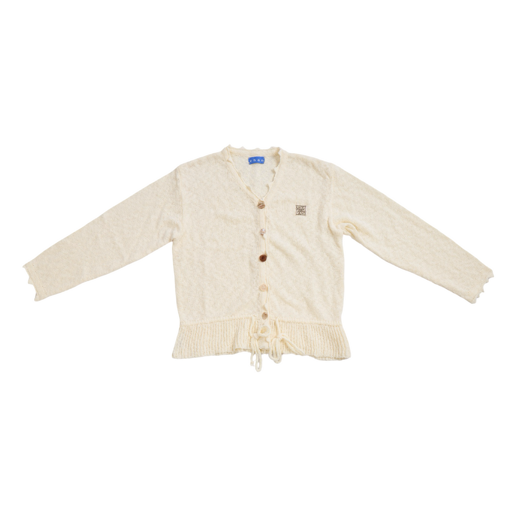 Knit Tie-Waist Cardigan – Ivory