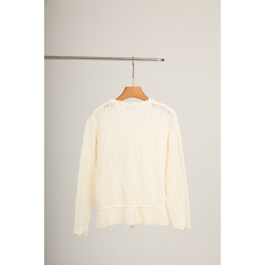 Knit Tie-Waist Cardigan – Ivory
