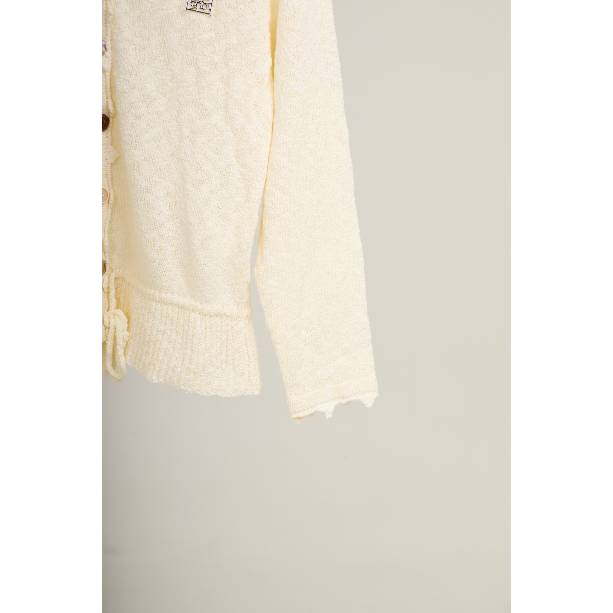 Knit Tie-Waist Cardigan – Ivory